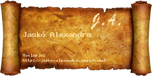 Jaskó Alexandra névjegykártya